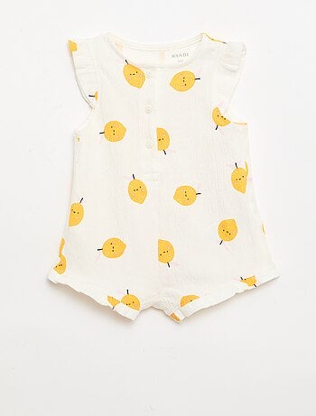 Combinaison short en jersey de coton avec volants aux manches