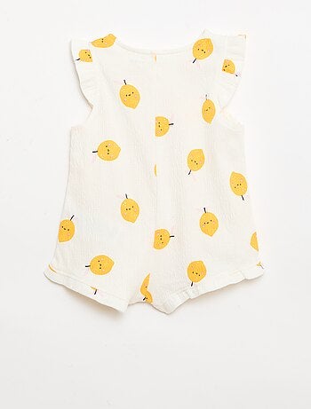 Combinaison short en jersey de coton avec volants aux manches