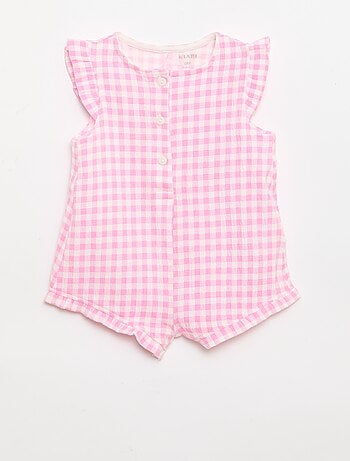 Combinaison short en jersey de coton avec volants aux manches