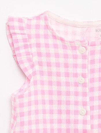 Combinaison short en jersey de coton avec volants aux manches