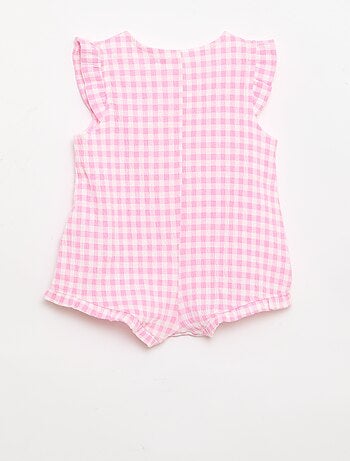 Combinaison short en jersey de coton avec volants aux manches