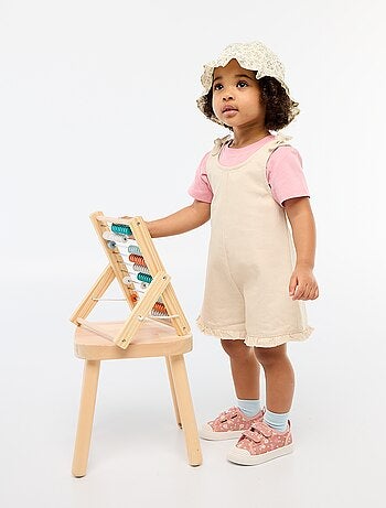 Combinaison short en twill à bretelles