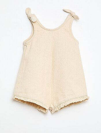 Combinaison short en twill à bretelles