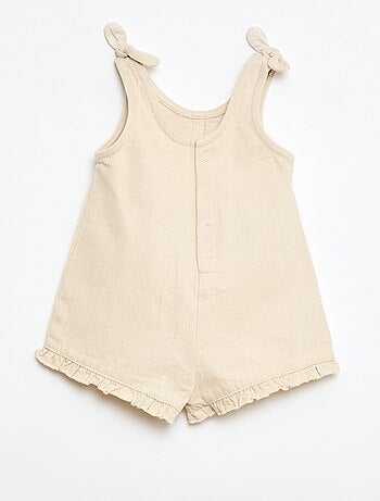 Combinaison short en twill à bretelles