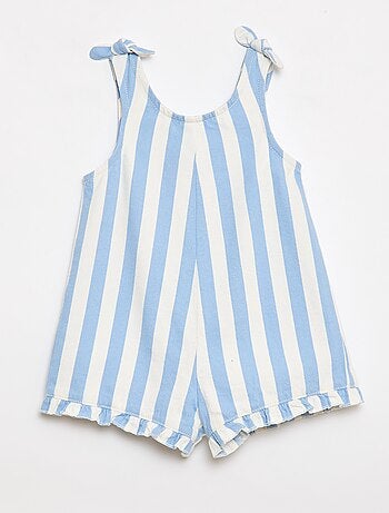 Combinaison short en twill à bretelles