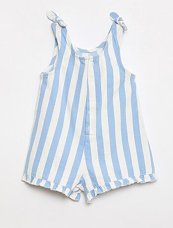 Combinaison short en twill à bretelles