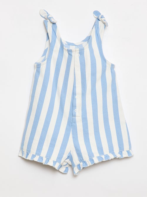 Combinaison short en twill à bretelles - Kiabi