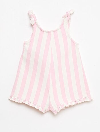 Combinaison short en twill à bretelles