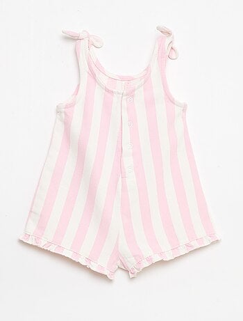 Combinaison short en twill à bretelles