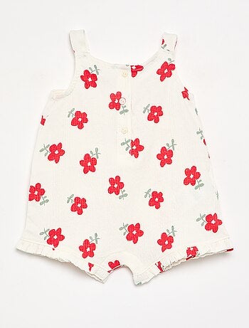 Combinaison short imprimée en maille froissée