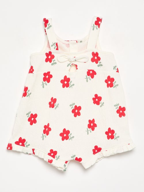Combinaison short imprimée en maille froissée - Kiabi