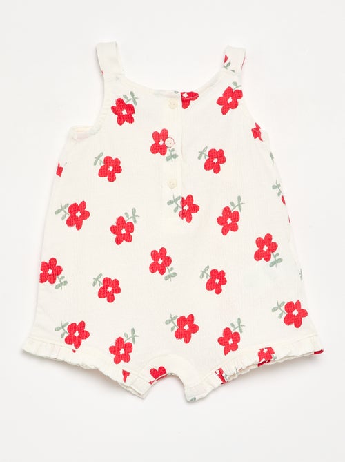 Combinaison short imprimée en maille froissée - Kiabi
