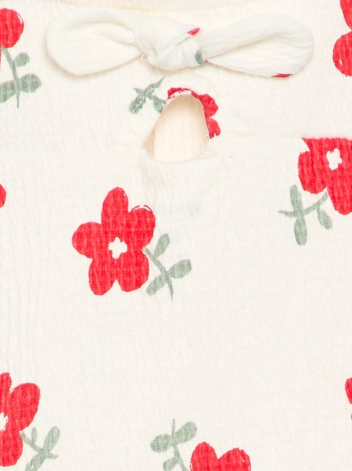Combinaison short imprimée en maille froissée - Kiabi