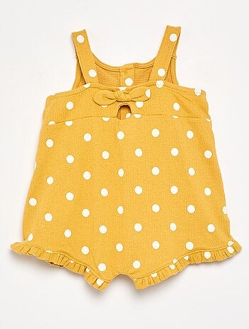 Combinaison short imprimée en maille froissée