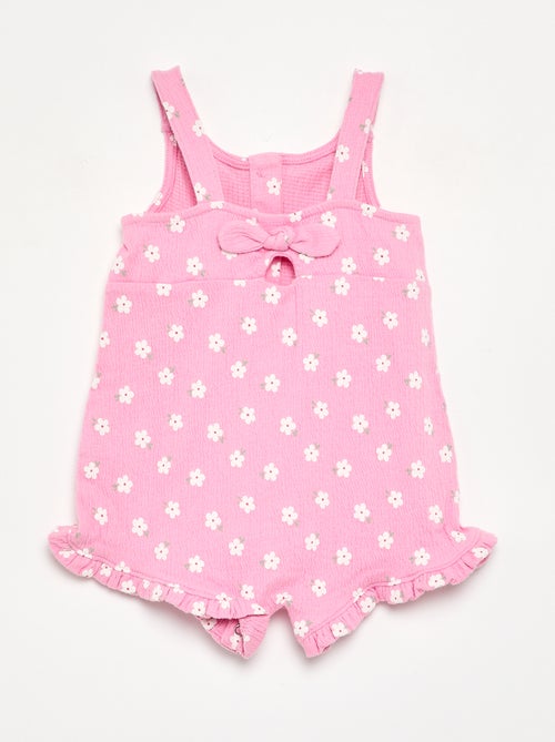 Combinaison short imprimée en maille froissée - Kiabi