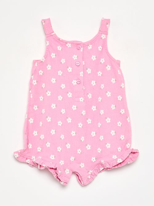 Combinaison short imprimée en maille froissée - Kiabi