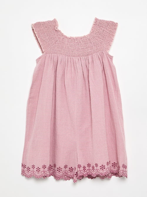 Combinaison short rayée en seersucker - Kiabi