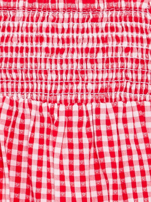 Combinaison short Vichy avec volant - Kiabi Combinaison short Vichy avec volant - Kiabi