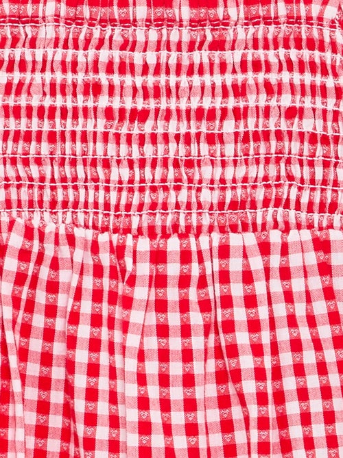 Combinaison short Vichy avec volant - Kiabi