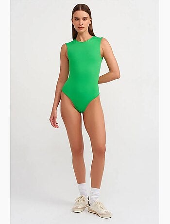 Combinaison unitard sans manches, coupe ajustée dilvin