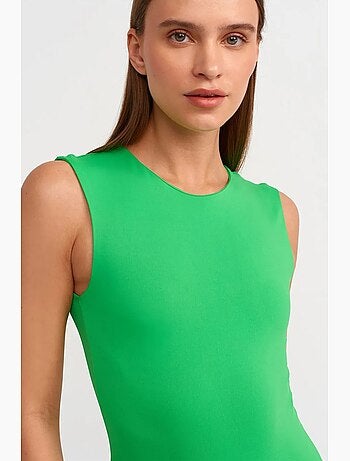 Combinaison unitard sans manches, coupe ajustée dilvin