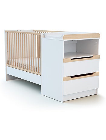 Combiné lit bébé évolutif en bois carrousel