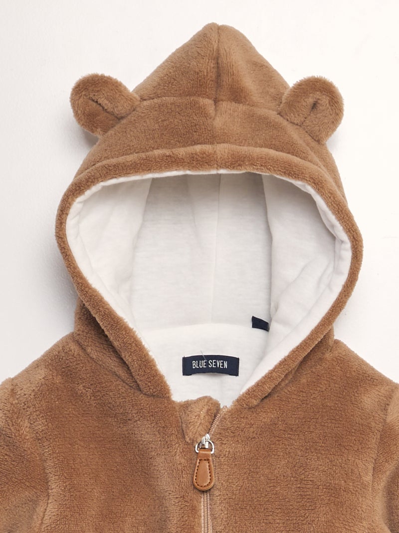 Combipilote polaire à capuche Marron - Kiabi
