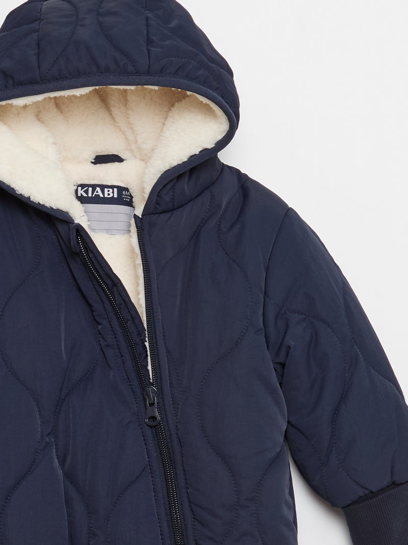 Combipilote sans pieds avec doublure effet moutonné Bleu - Kiabi