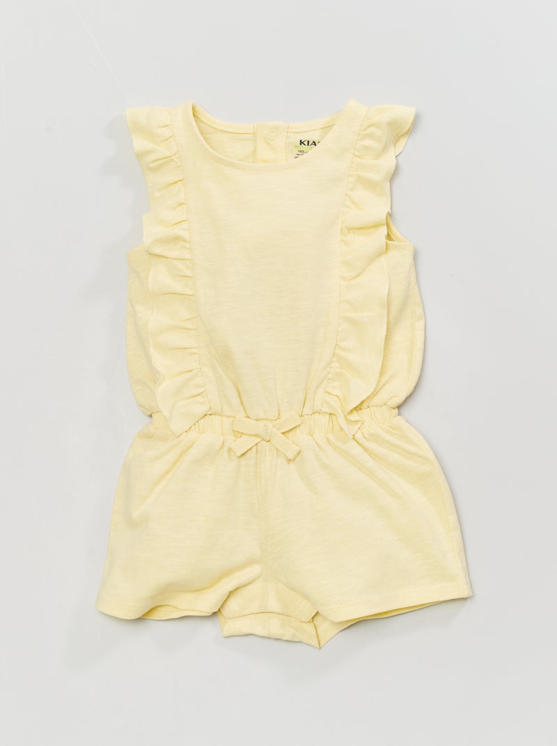 Combishort à volants en jersey Jaune - Kiabi