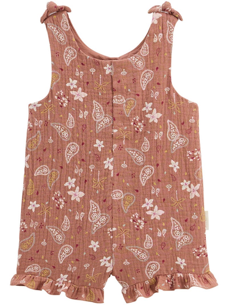 Combishort bébé en gaze de coton Arizona Rose foncé - Kiabi