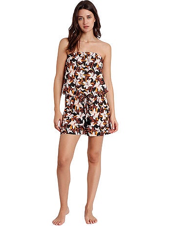 Combishort bustier sunset jungle