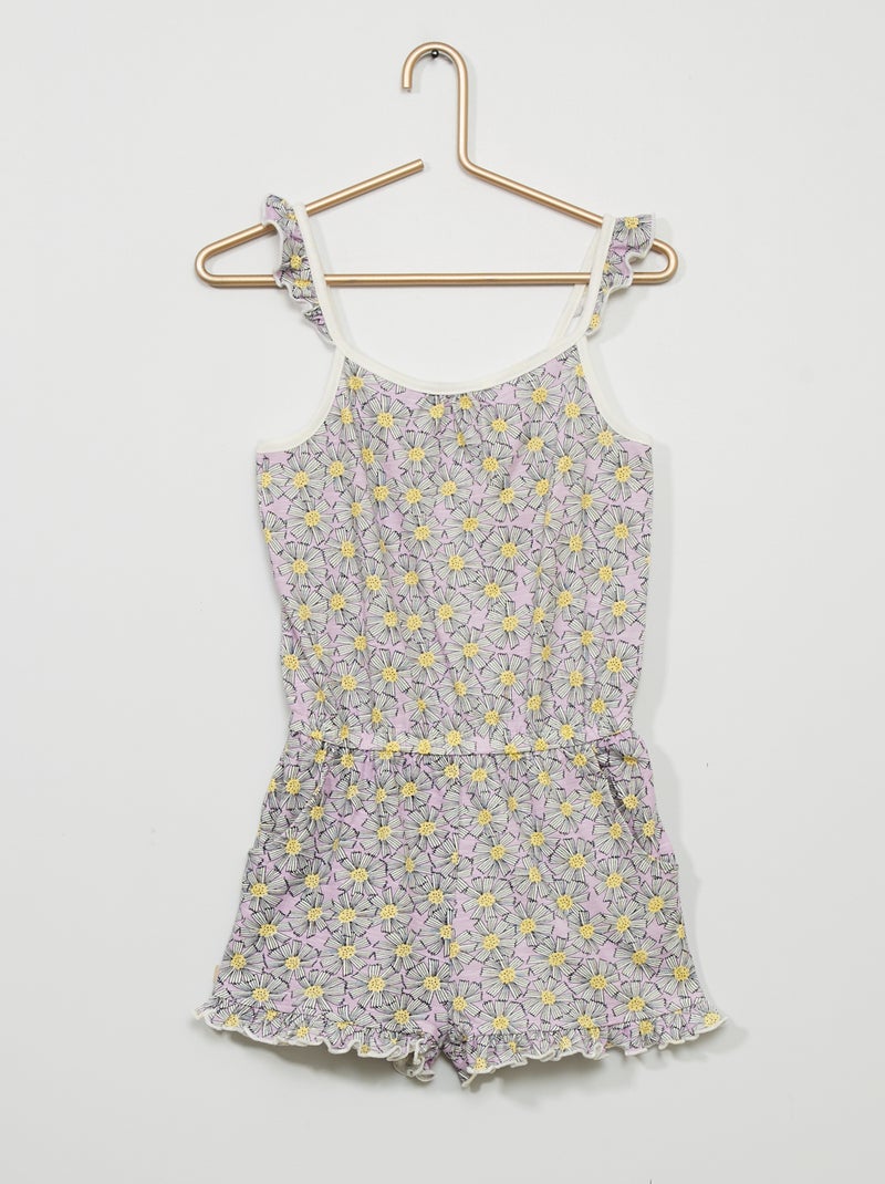 Combishort en jersey fantaisie Violet - Kiabi