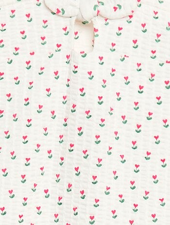 Combishort en matière gaufrée à motif