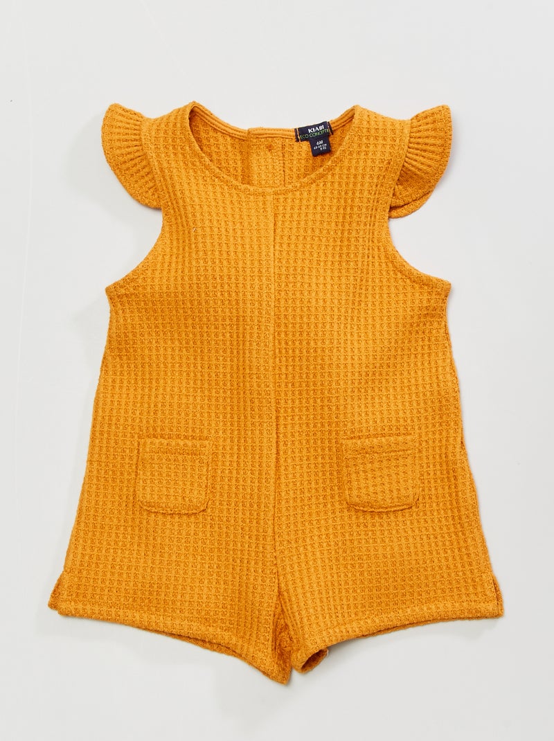Combishort en nid d'abeille Jaune - Kiabi