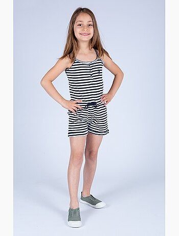 Combishort Enfant en coton léger 'Breizh Océan', Combishort fille sans manches