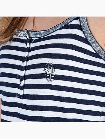 Combishort Enfant en coton léger 'Breizh Océan', Combishort fille sans manches