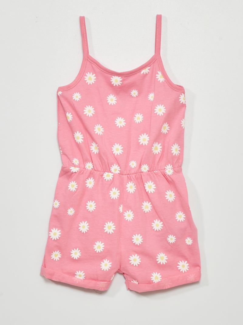 Combishort fleurie rose - Kiabi