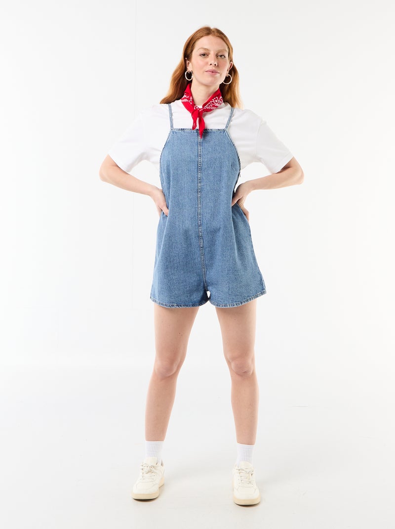 Combishort forme salopette Bleu - Kiabi