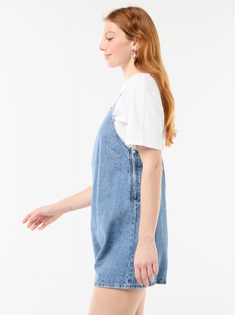 Combishort forme salopette Bleu - Kiabi