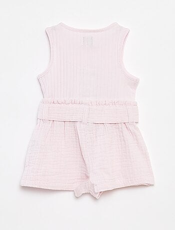 Combishort sans manches avec ceinture à nouer