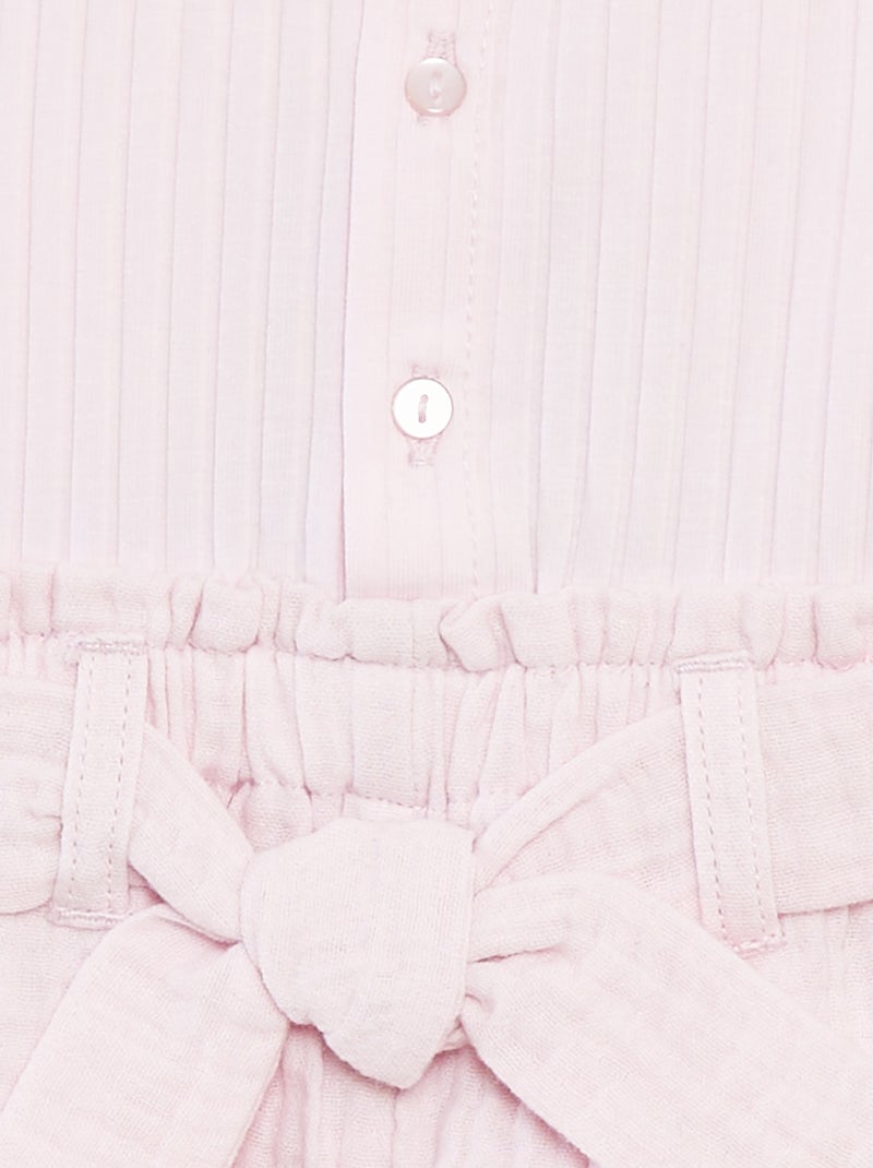 Combishort sans manches avec ceinture à nouer ROSE - Kiabi
