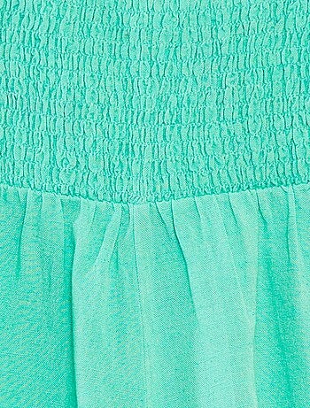 Combishort volantée en lin mélangé