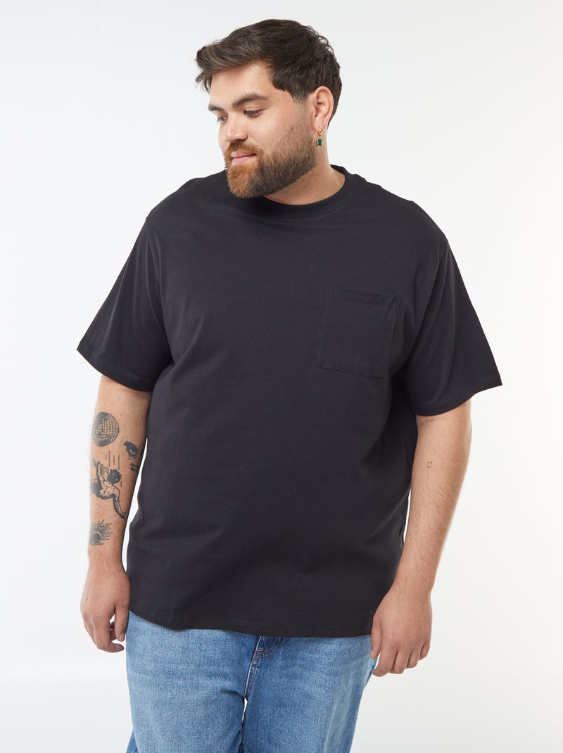 Comfort-fit katoenen T-shirt zwart - Kiabi