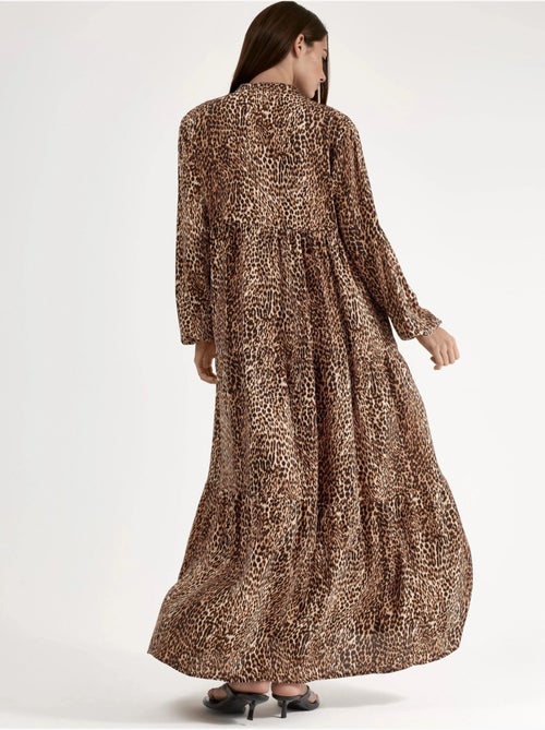 Comfort fit maxi-jurk met luipaardprint hiccup - Kiabi