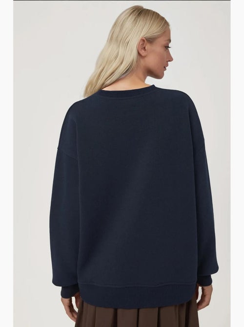 Comfort sweatshirt met ronde hals met verhoogd geborduurd dierenpatroon hiccup - Kiabi