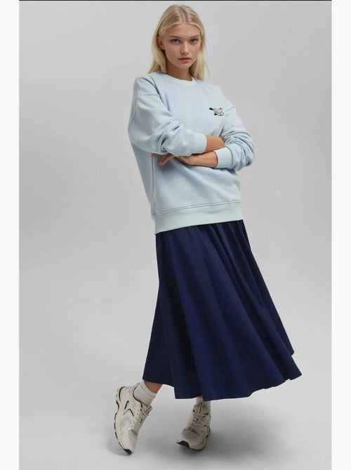 Comfort sweatshirt met ronde hals met verhoogd geborduurd dierenpatroon hiccup - Kiabi