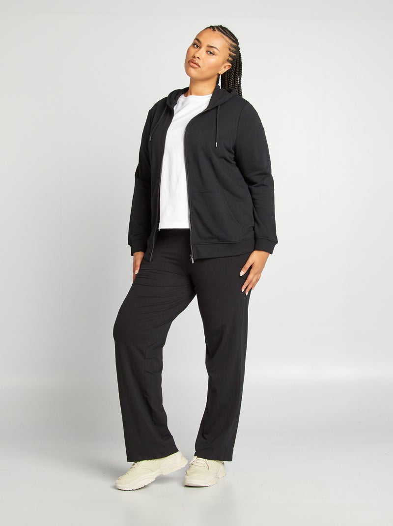 Comfortabele broek van dunne stof zwart - Kiabi