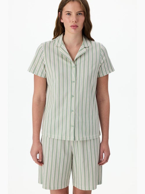 Comfortabele gestreepte pyjamaset met kortemouwen hemd penti - Kiabi Comfortabele gestreepte pyjamaset met kortemouwen hemd penti - Kiabi