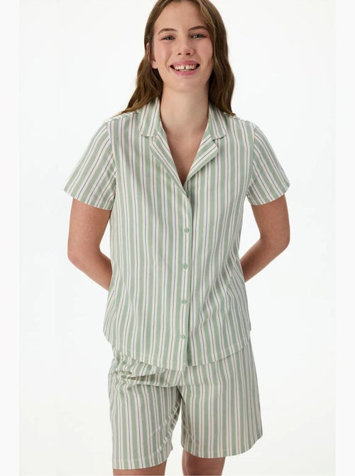 Comfortabele gestreepte pyjamaset met kortemouwen hemd penti - Kiabi Comfortabele gestreepte pyjamaset met kortemouwen hemd penti - Kiabi