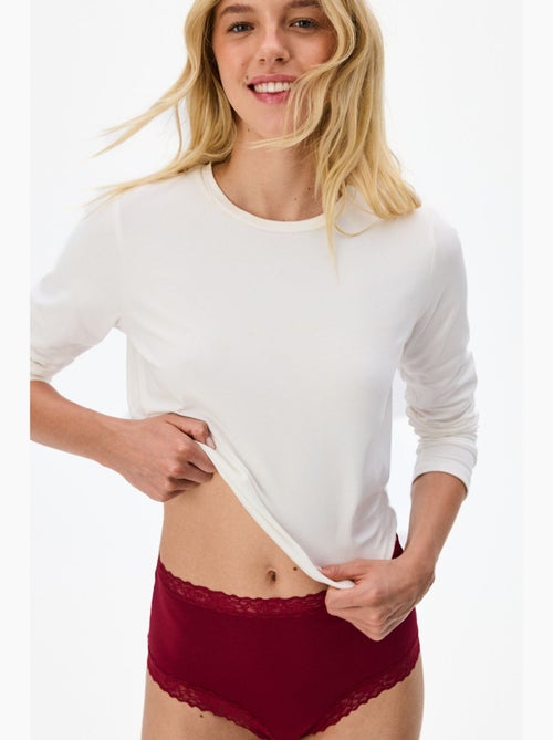 Comfortabele katoenen slip met hoge taille penti - Kiabi Comfortabele katoenen slip met hoge taille penti - Kiabi